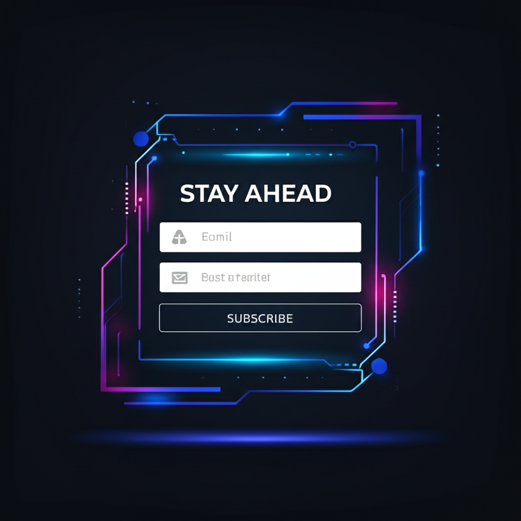 Futuristic tech newsletter signup